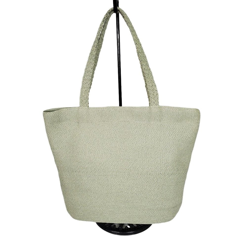 Talbots NWT Purse Woven Tweed Basket Tote Shoulder Bag Braided Straps Green